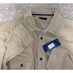 Club Rooom Men's Dress Shirt Dress Del 2 Khaki Size Large NWT Preppy